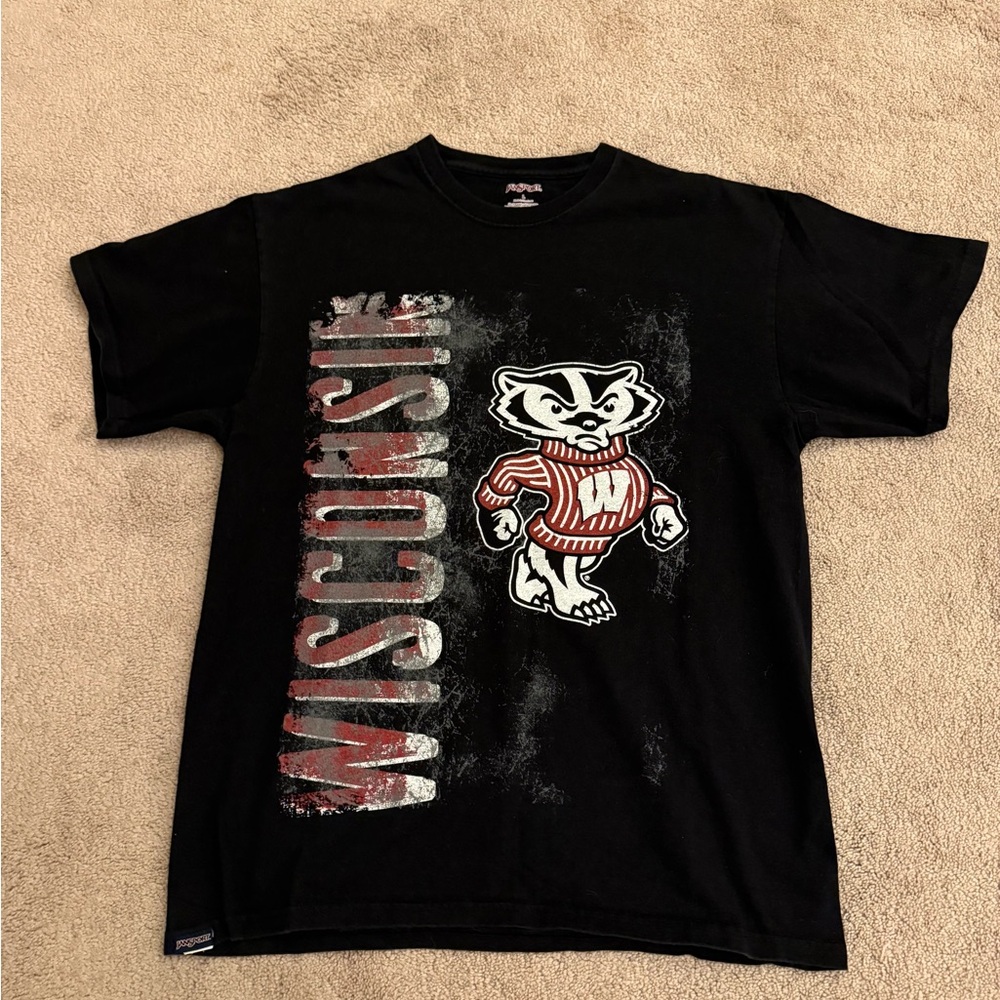 Black Wisconsin Badgers Graphic T-Shirt